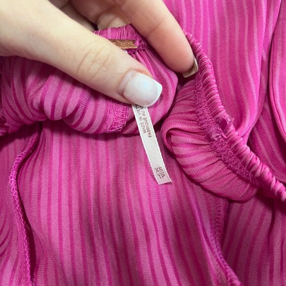 Free People Pink Stripe Harem Wide Leg Pants Size XS - Picture 7 of 7